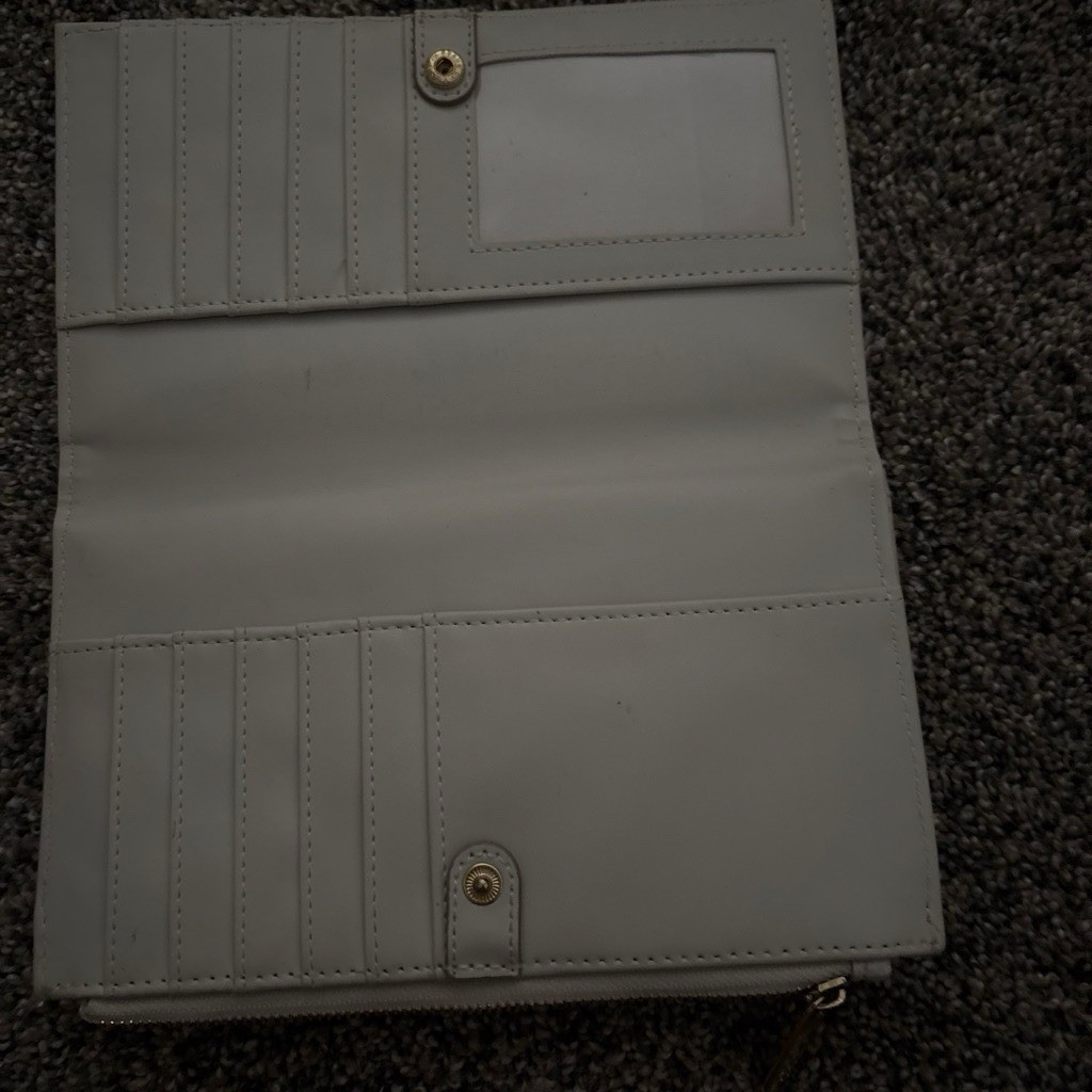 Nanette Lepore Gray Folding Wallet with Logo, Zipper and Credit Card Slots