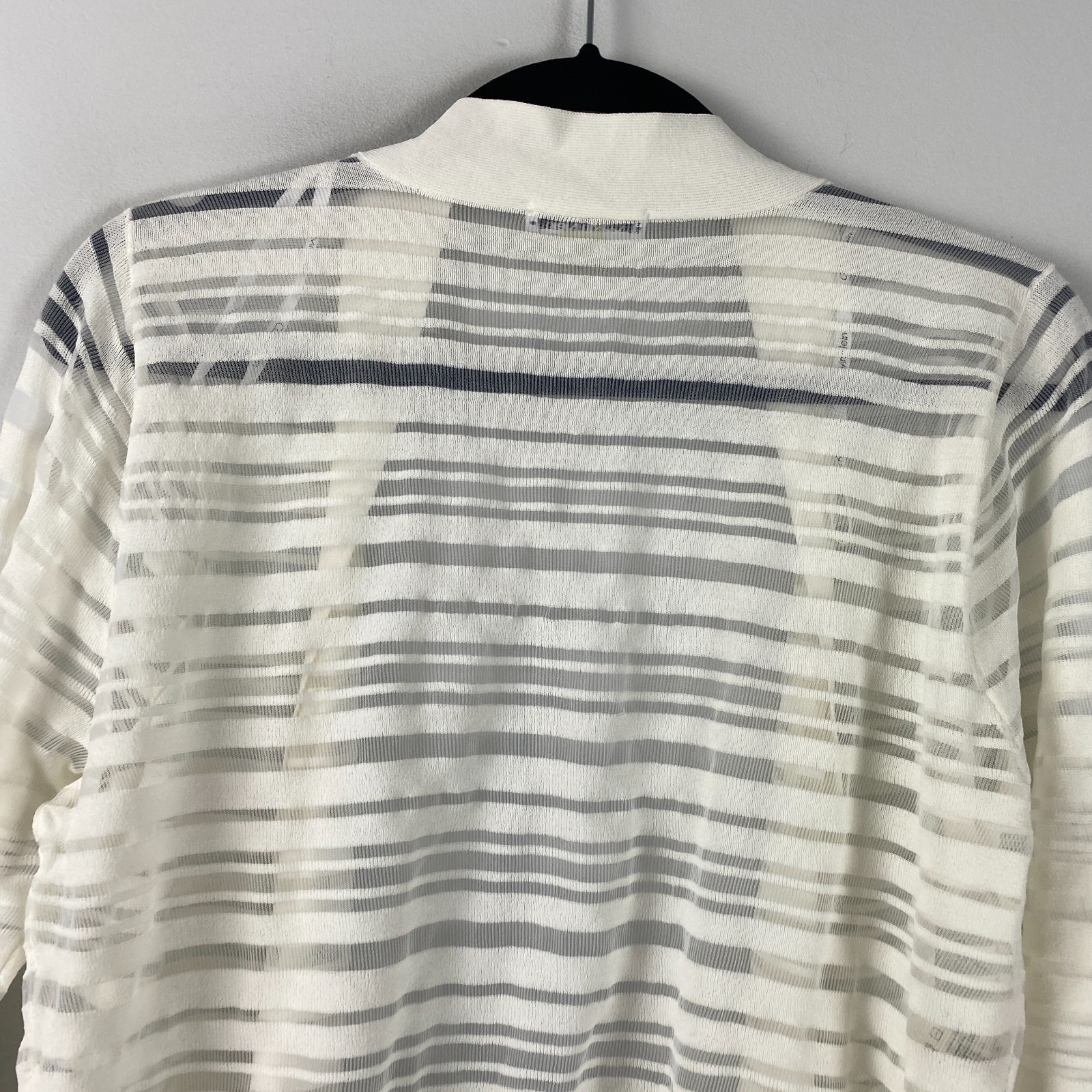 Calvin Klein Shrug Sweater Open Cardigan Size Large Ivory Semi Sheer