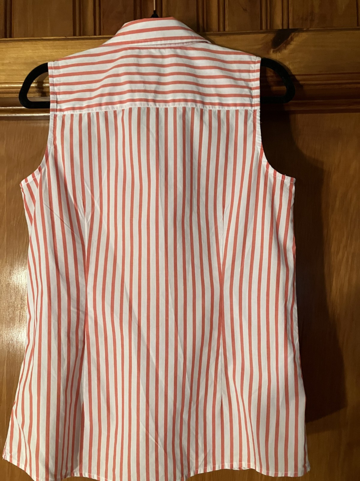 Kim Rogers Sleeveless Striped Button Down Blouse