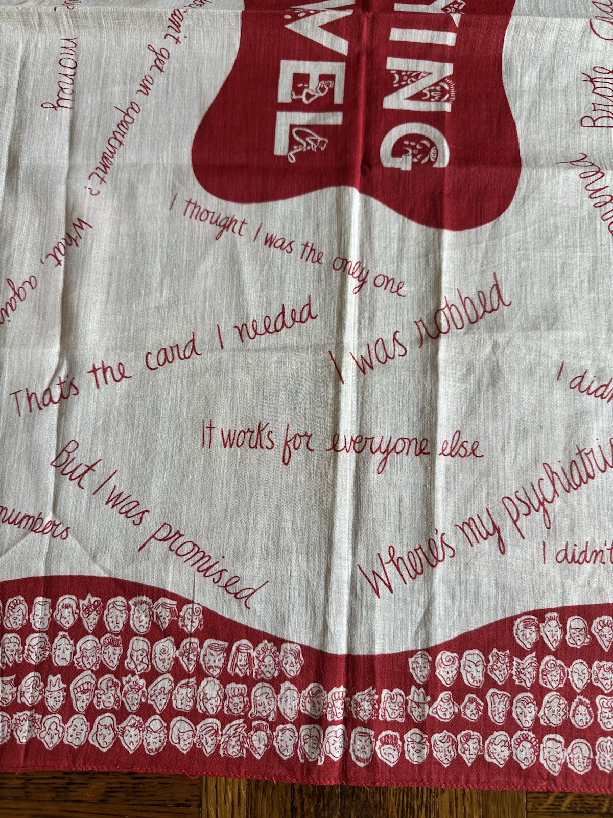 NOS 1950s Symphony ‘Crying Towel’ Novelty Political Bandana Humor Scarf Red VTG