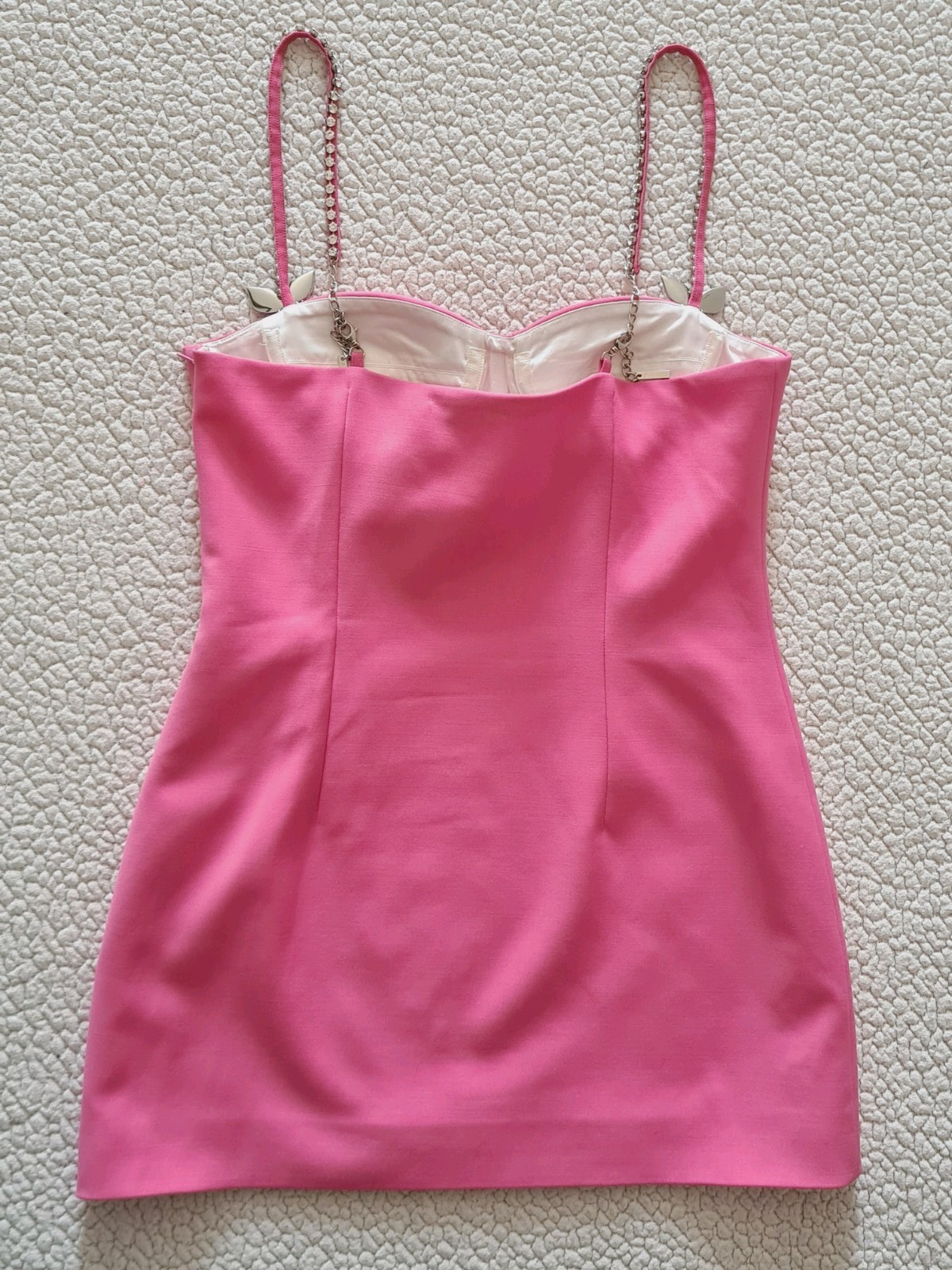 AREA Butterfly Virgin Wool Crystal Embellished Mini Dress Rose Sz 10 Org $1,295