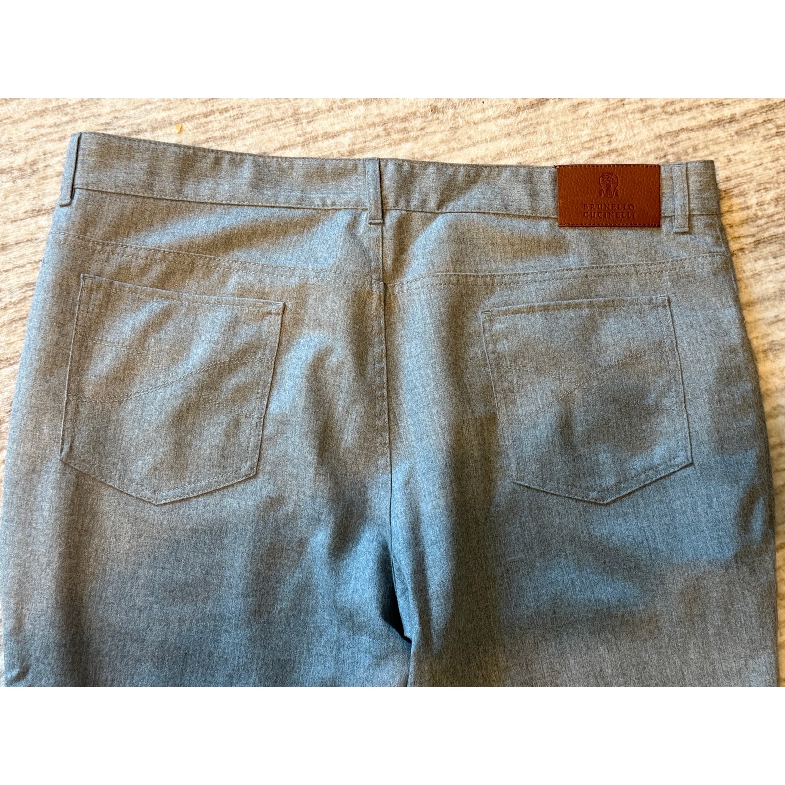 Brunello Cucinelli Gray 5-Pocket Wool Pants Men’s 56 IT US 40×33