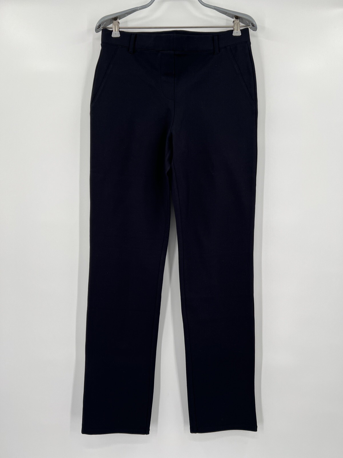 Quince Women’s Black Ultra-Stretch Ponte Pants Straight Leg M Regular 30″ Career
