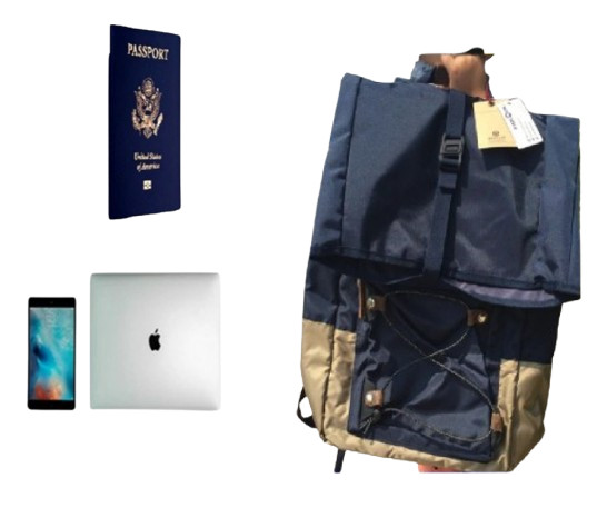 LOT of 3 Backpack BLUE Multifunction Travel Handbag Crossbody Bag 25L Business