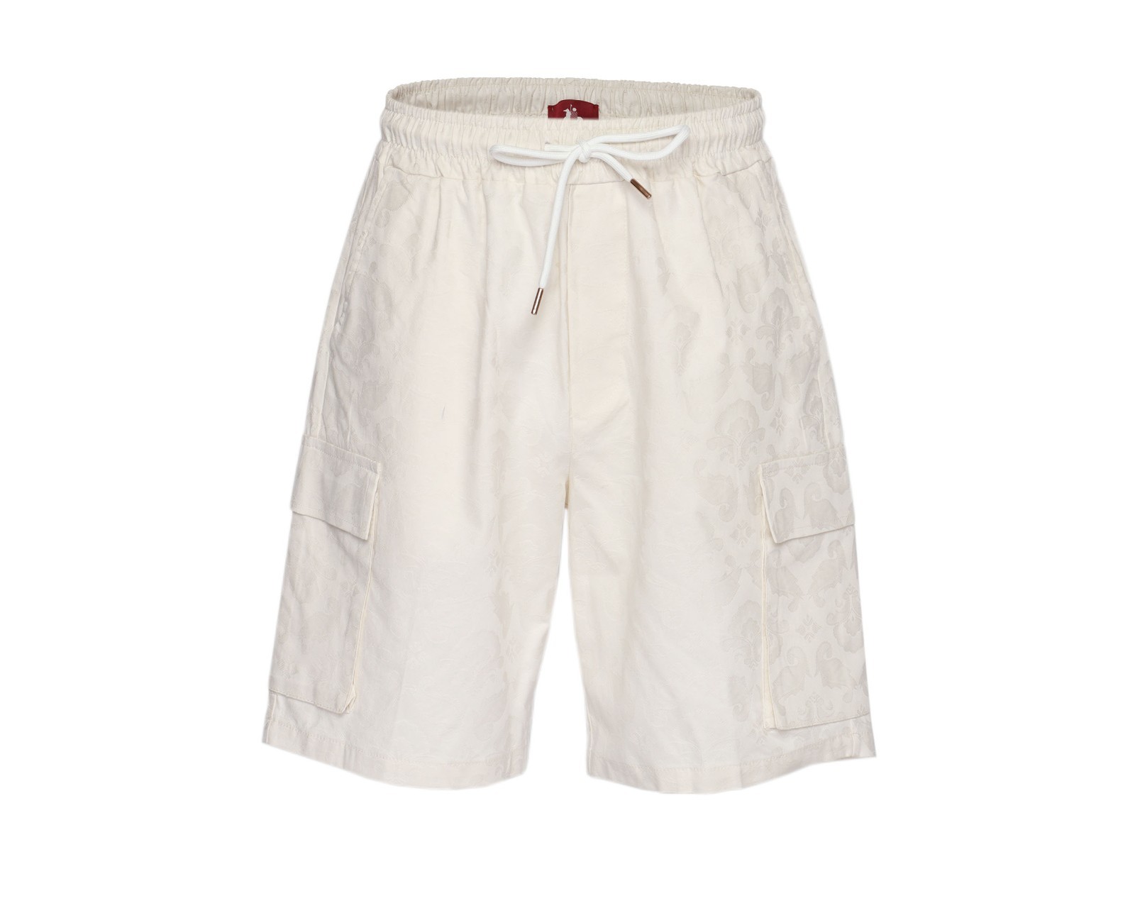 NWT EZZELINO SHORTS stretch cotton paisley drawstrings luxury Italy L