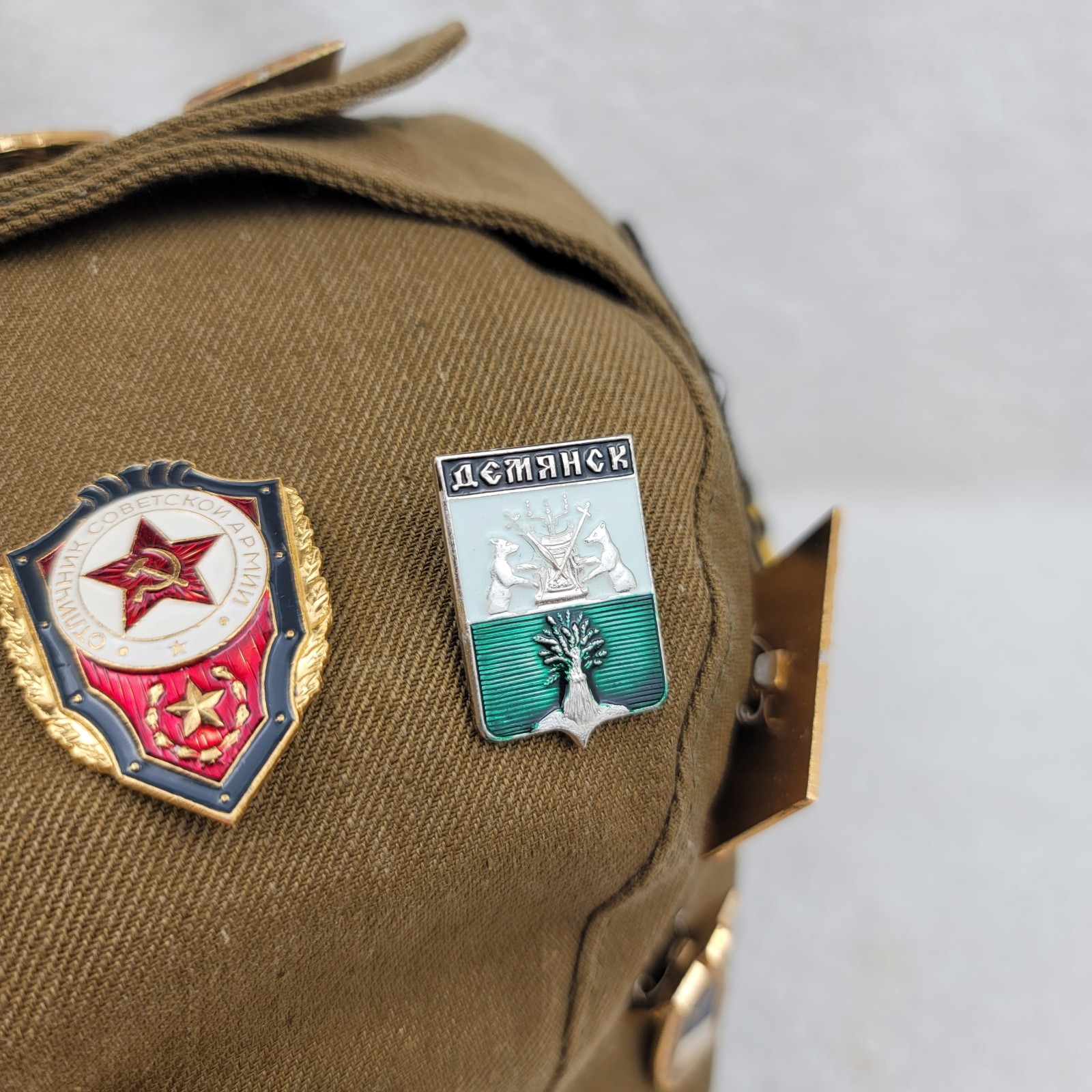Soviet Army Pilotka Construction Battalion Afghanistan War Cockade Lenin Pins