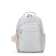 Kipling Seoul Large 15″ School Laptop Metallic Backpack Met Zip Pockets