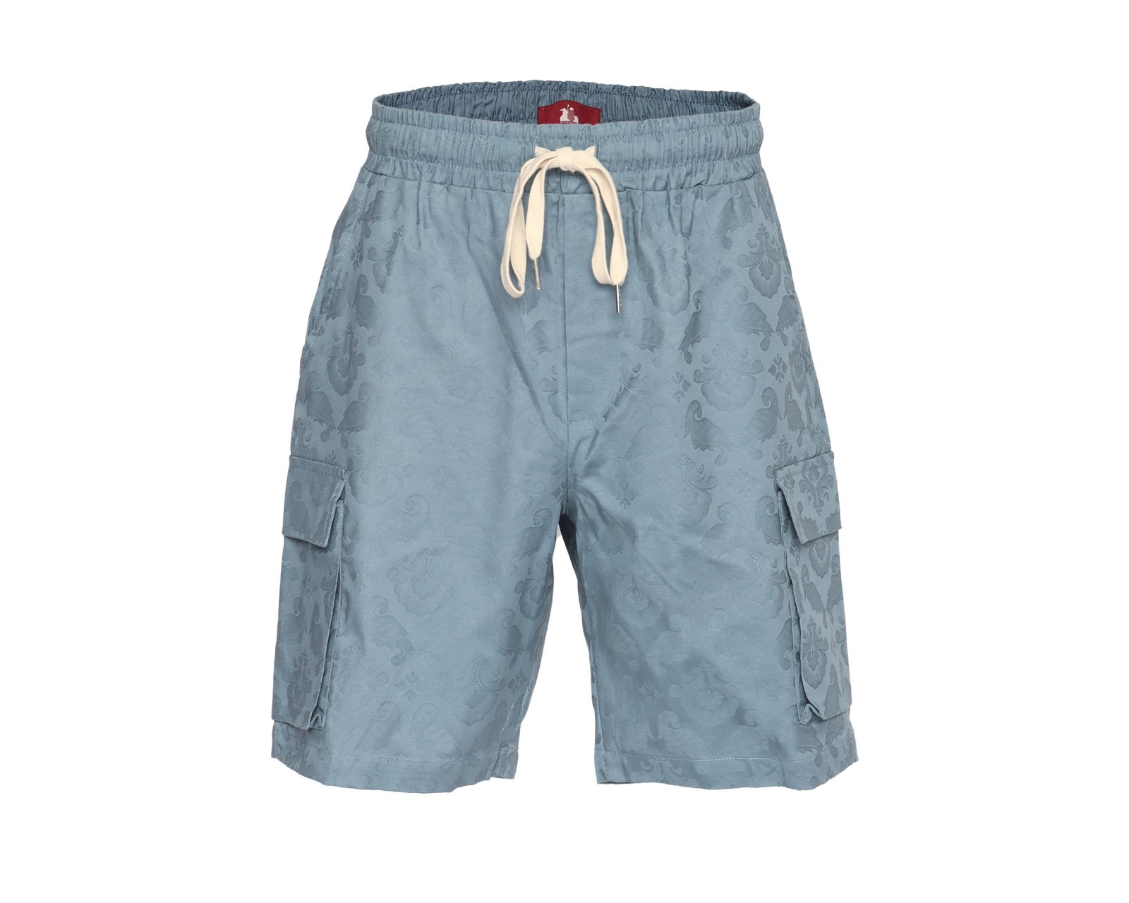 NWT EZZELINO SHORTS stretch cotton paisley drawstrings luxury Italy L