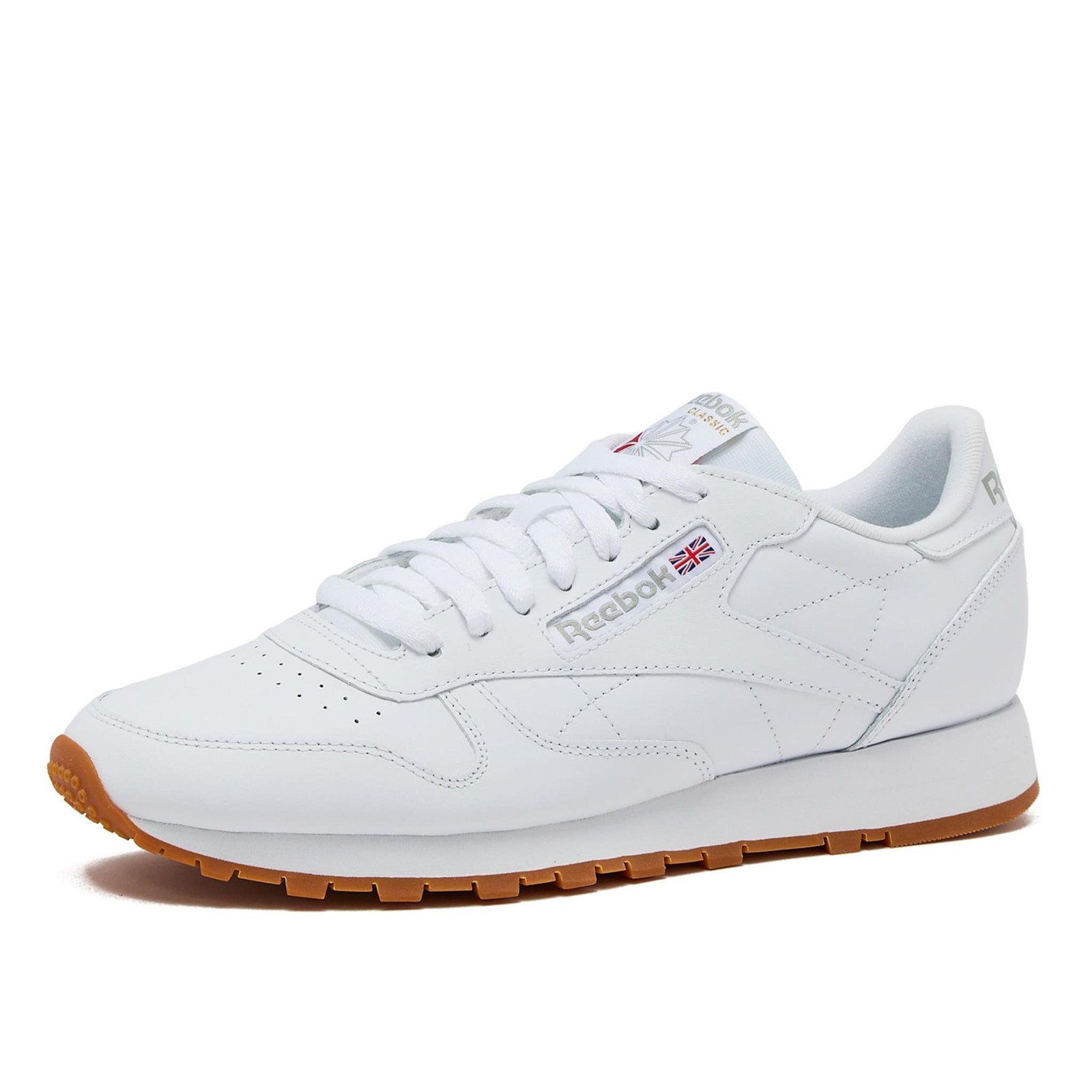 Reebok Mens’ Classic Leather Sneakers – White/Grey/Gum