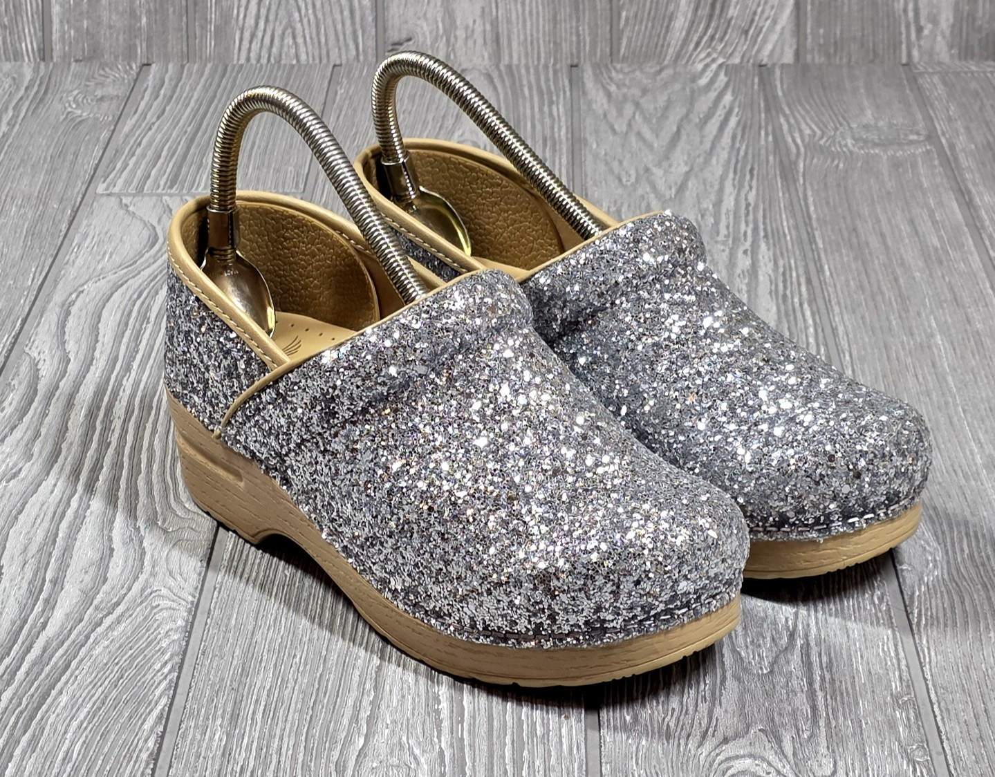 DANSKO Professional Glitter Slip On Clog Women’s 38- 7.5-8 US Champagne Hospital