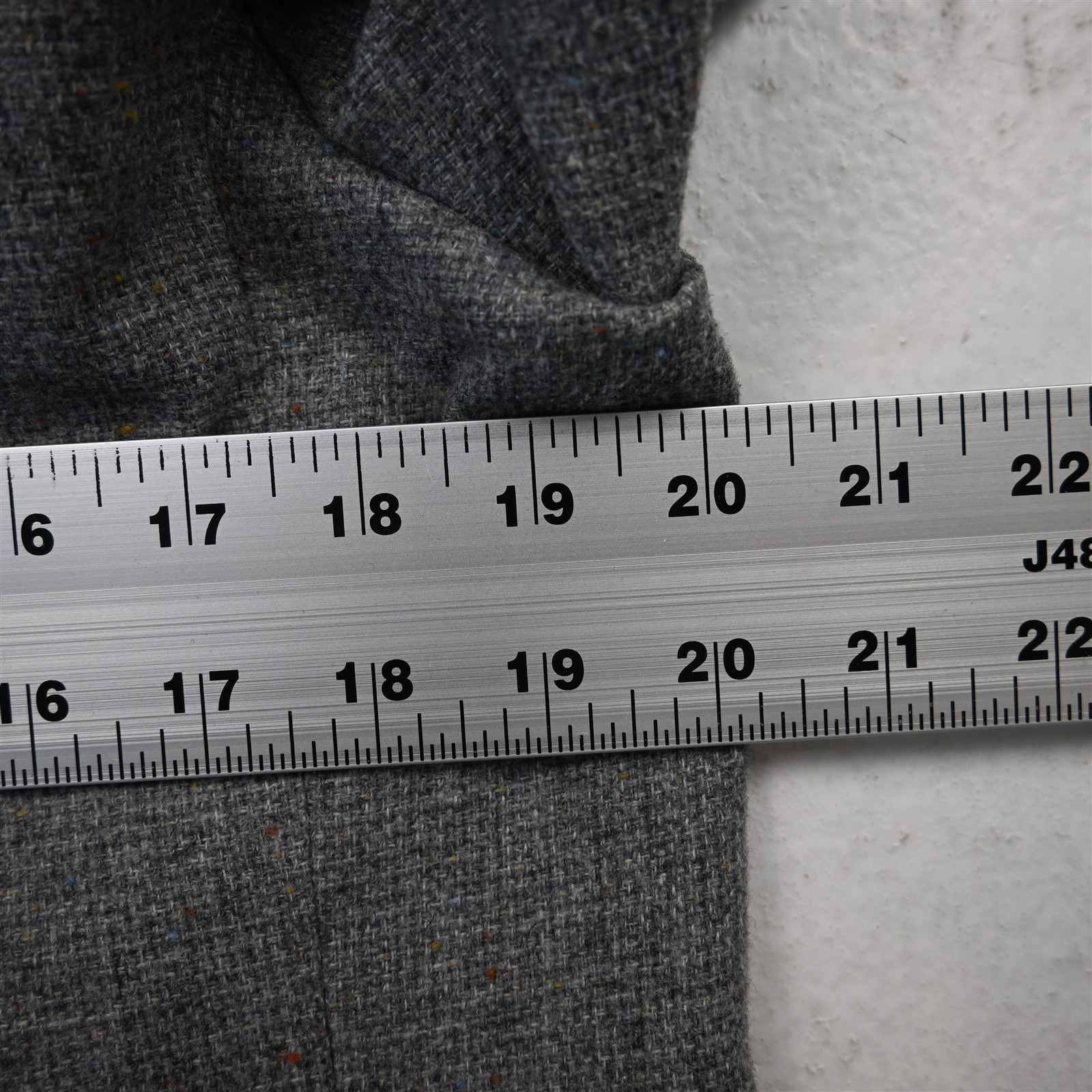 Vtg USA Made 40L Gray Check Wool Tweed Mens Blazer Suit Jacket Sport Coat
