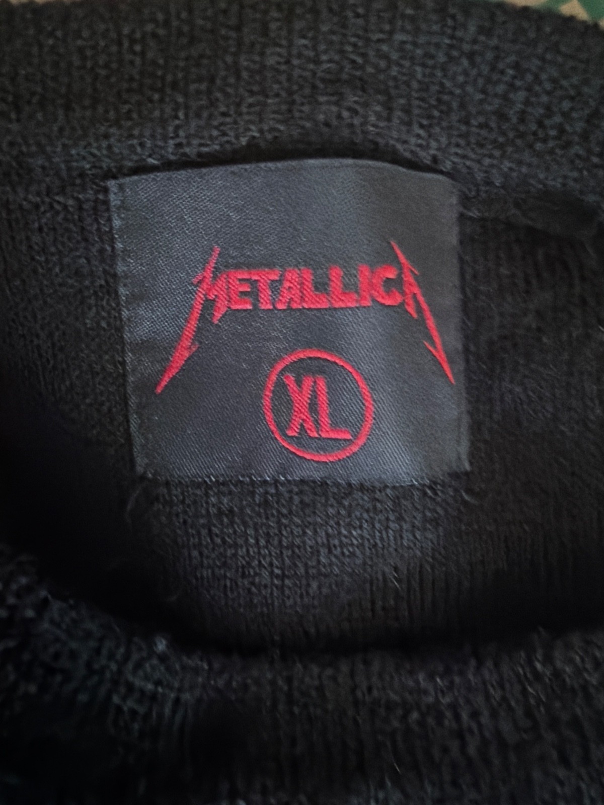 METALLICA Mens Sweater Sz XL Black Ugly Christmas Sweater Skull Wool Blend
