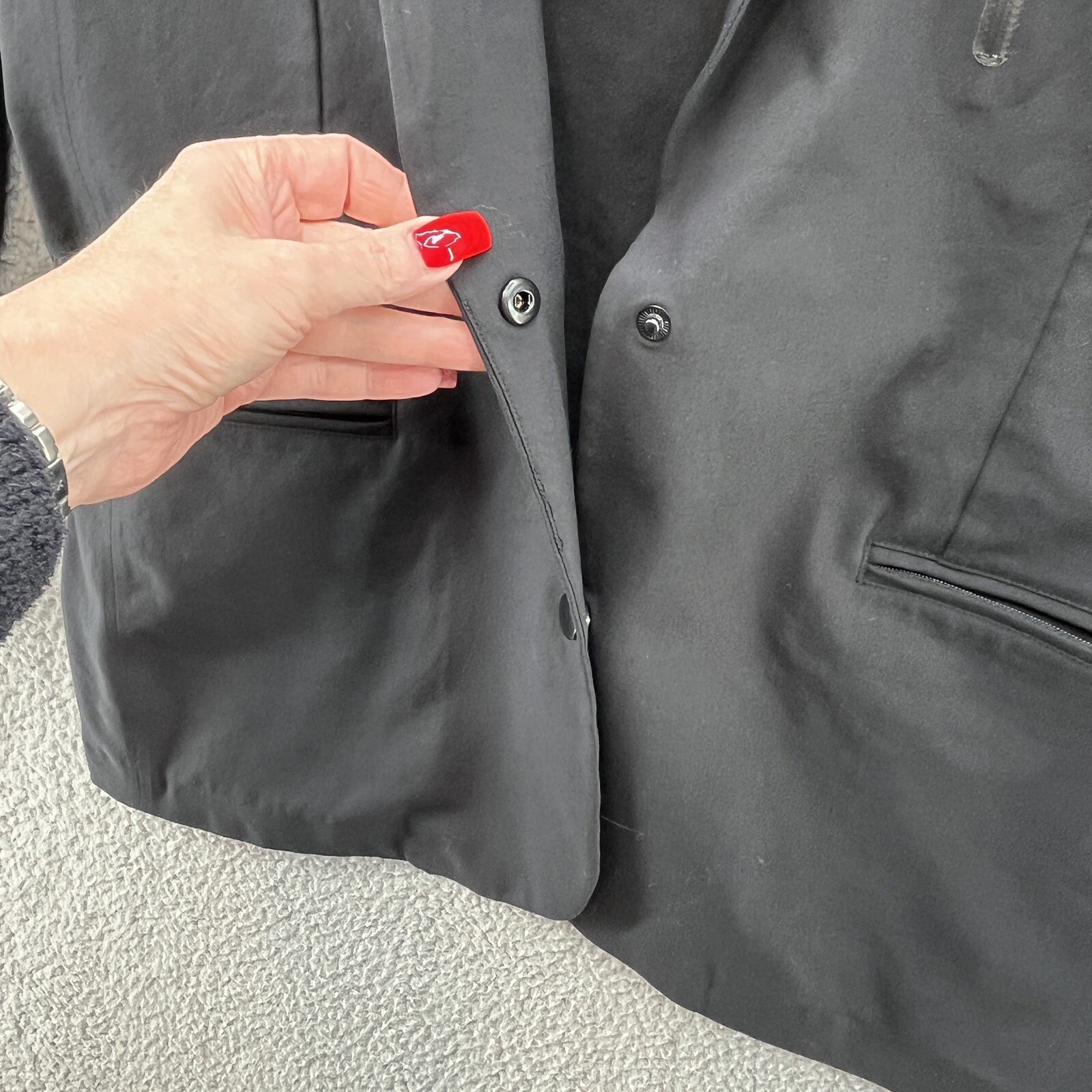 Paskho Sport Coat Mens Medium Black Slim Fit Technical Travel Blazer