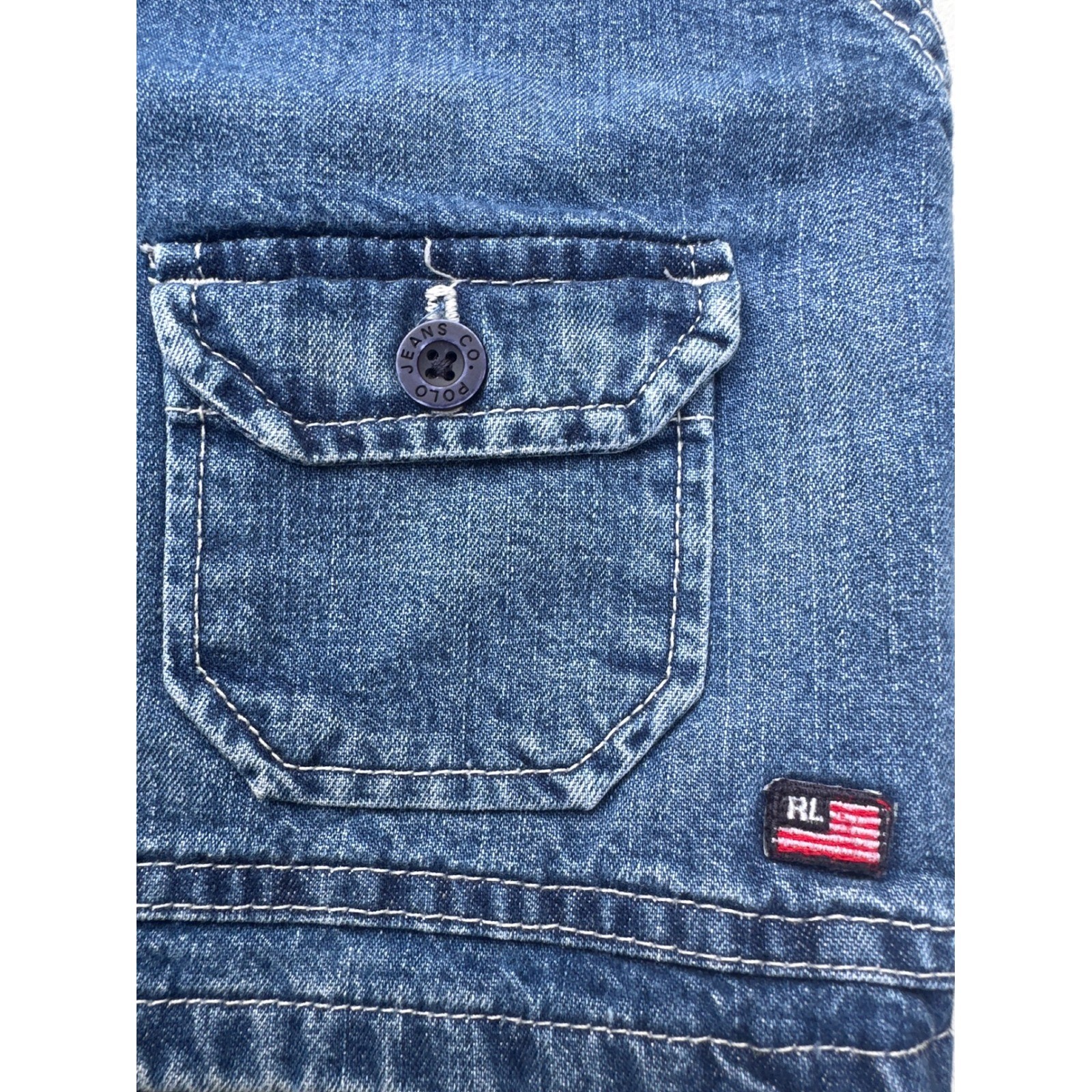 Polo Jeans Co Ralph Lauren Denim Shorts Womens 12 Blue New Dunne Utility Cargo