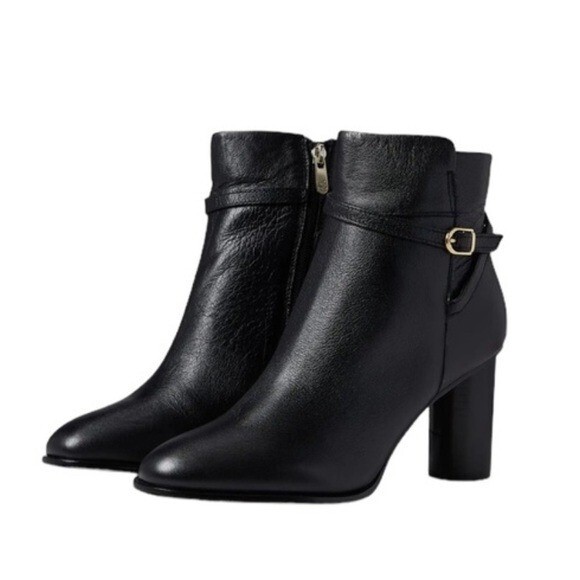 NWT Draper James Leather Tegan Dress Boot Black with Buckle Size 10 Retail $185