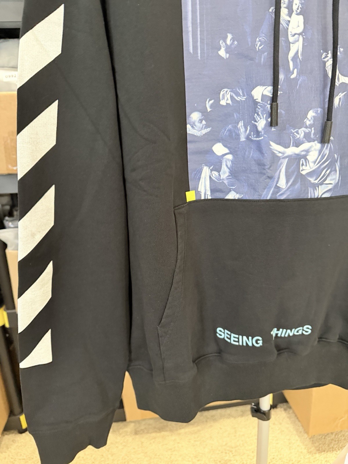 Off White Virgil Abloh Seeing Things Caravaggio Hoodie Mens XL w COA Authentic!