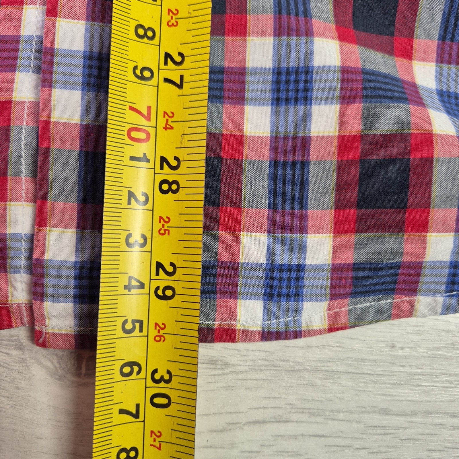 Hugo Boss Checked Button Up Long Sleeve Shirt Men’s L Blue Green White