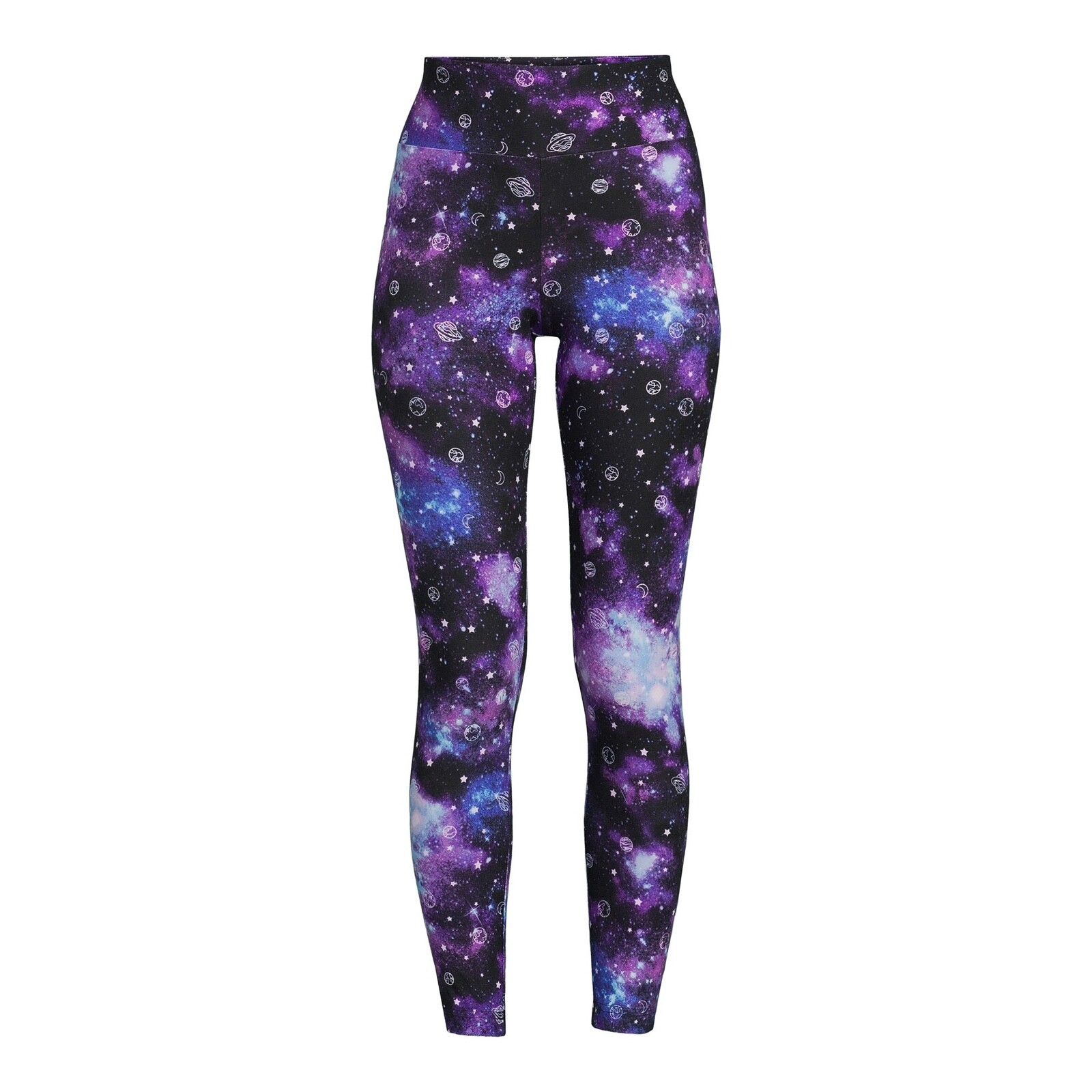 No Boundaries NOBO Juniors Purple Tie Dye Space High Rise Sueded Leggings NWT
