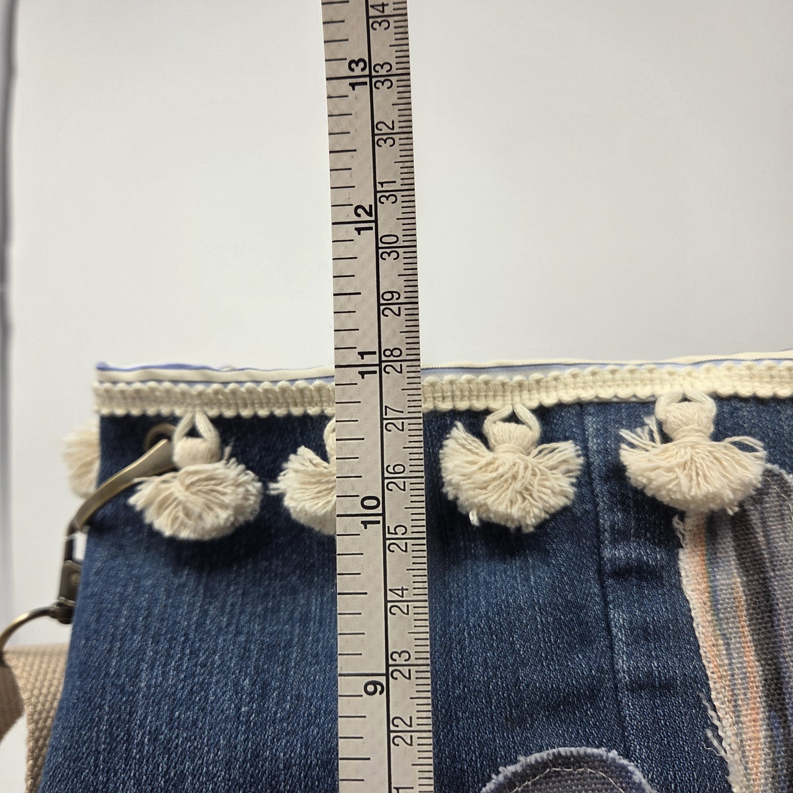 Handcrafted Upcycled Denim Bird Wildlife Tote HandBag Purse Adjustable Crossbody