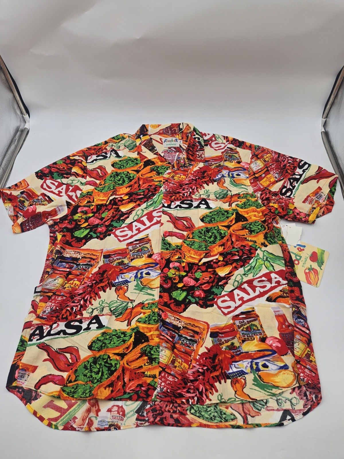 Jams World Salsa 100% Rayon Button-Up Shirt AOP Men’s XL Vintage