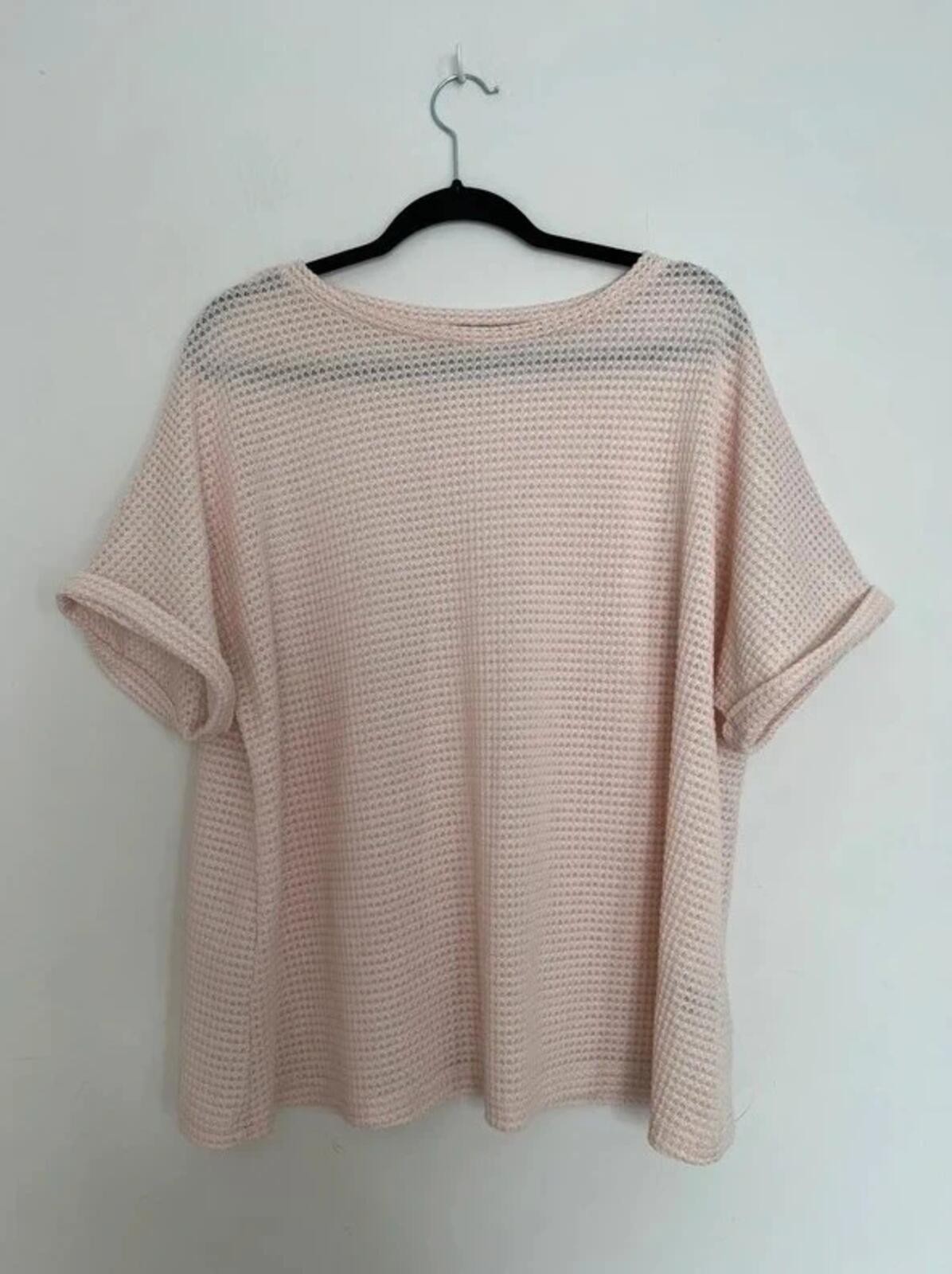SHEIN pale peach waffle knit top – size 1XL