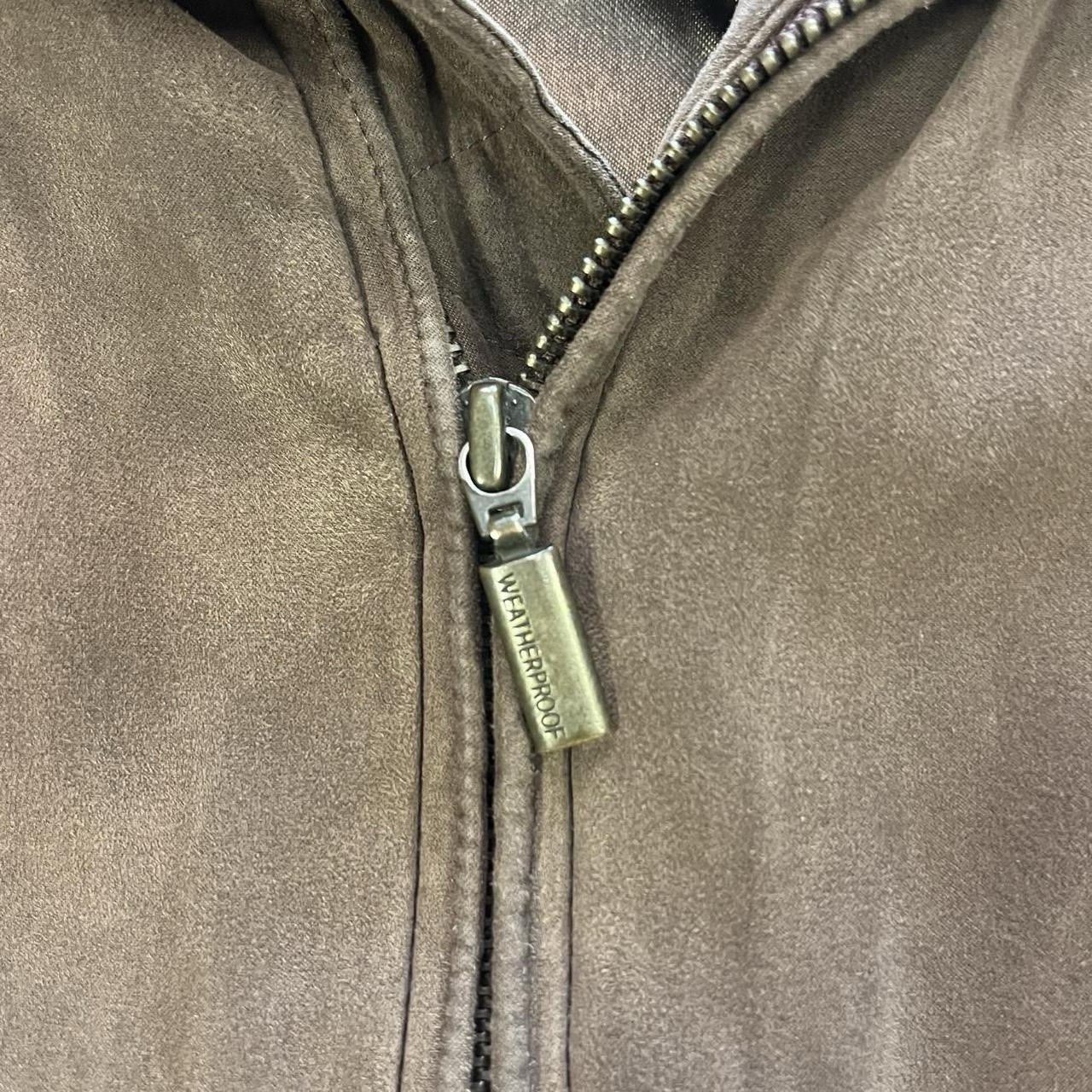 Weatherproof Men’s Faux Suede Bomber Jacket Tan Brown Full Zip Coat Large