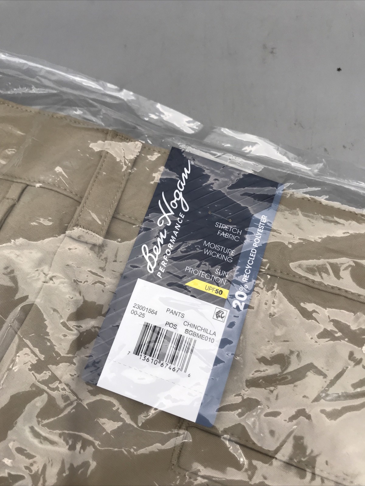 Ben Hogan Mens Performance Pants Stretch Fabric Size 46×30 Chinchilla New