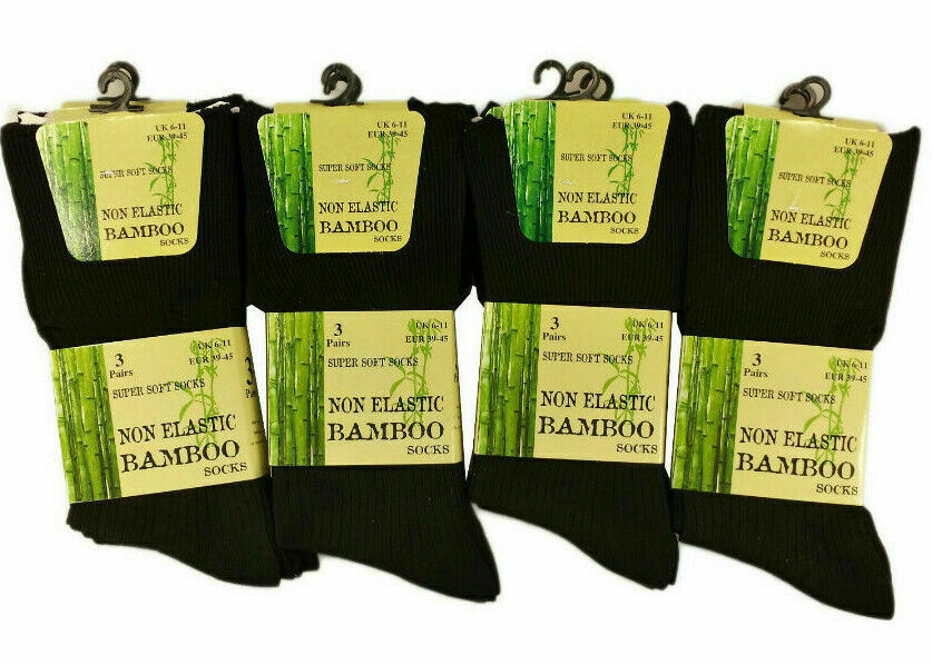 Men’s Super Soft Non Elastic Bamboo Socks UK 6-11- Extra Fine!