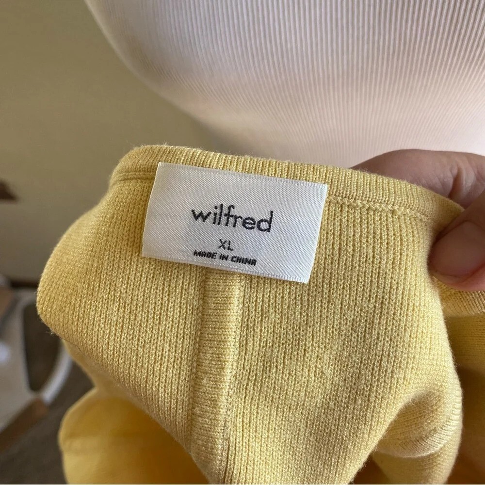 Aritzia Wilfred Natalie Knit Bustier Tank Top Crop Wheat Yellow: XL