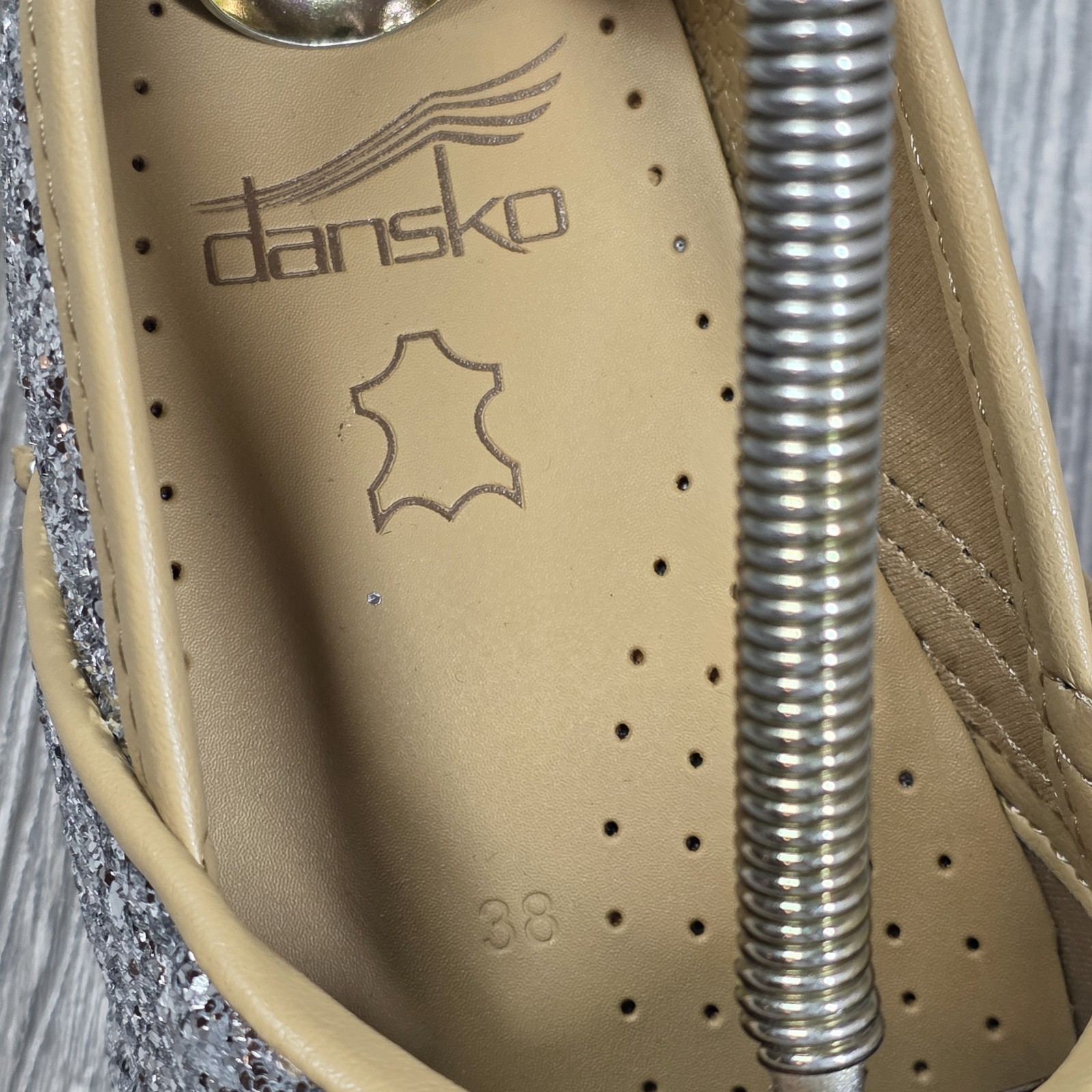 DANSKO Professional Glitter Slip On Clog Women’s 38- 7.5-8 US Champagne Hospital