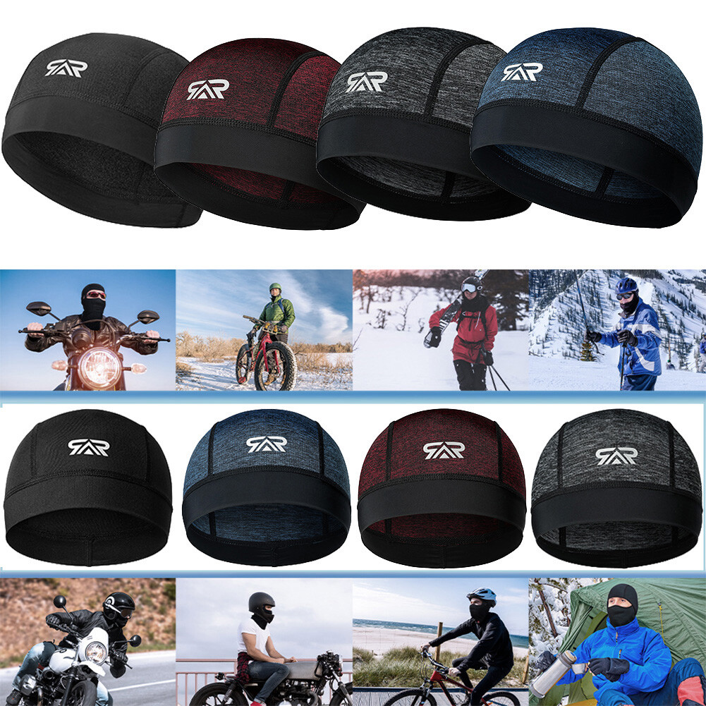 1/2 Sweat Wicking Skull Cap Cooling Helmet Liner Beanie Hats for Cycling Workout
