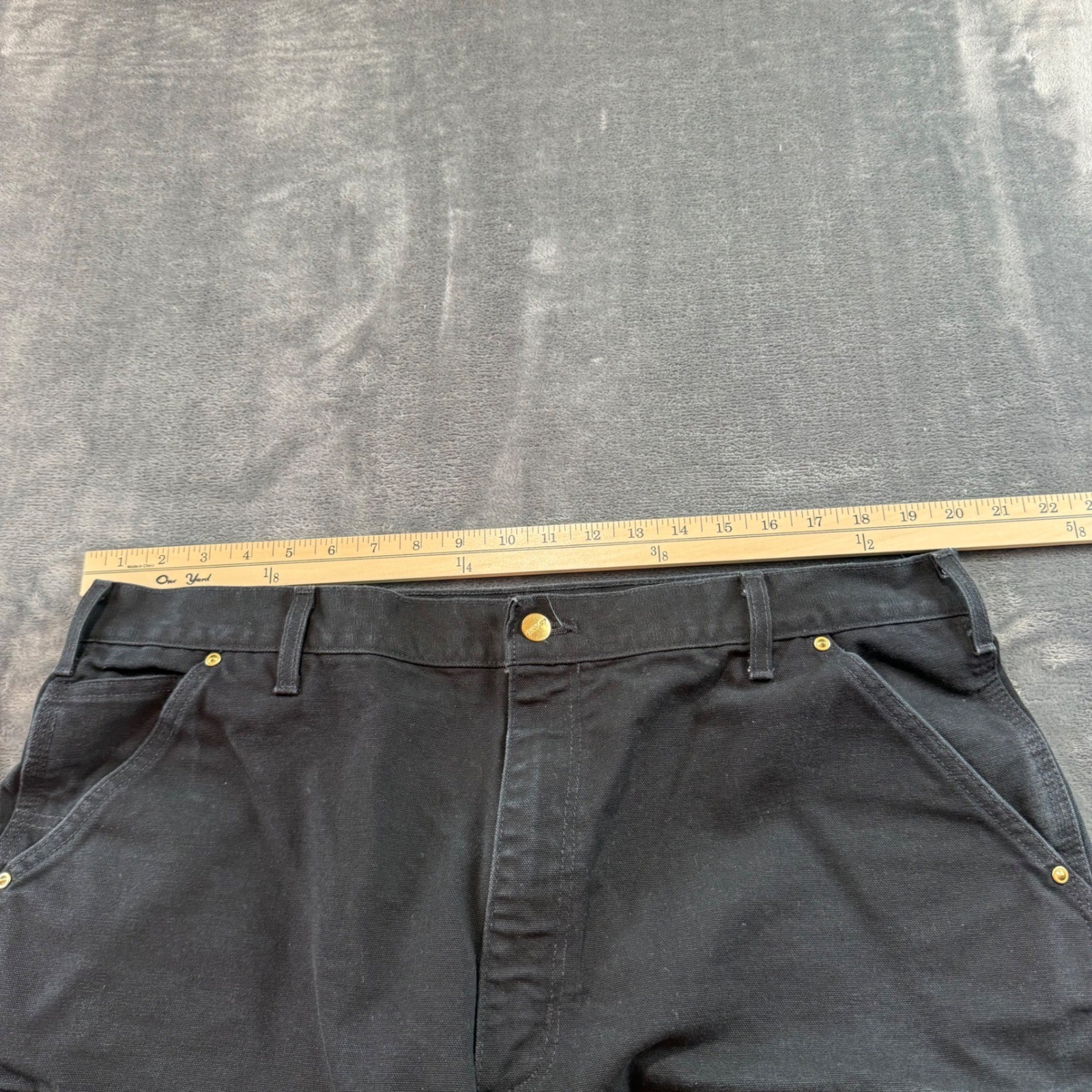 Carhartt B01BLK Double Front Work Pants Mens 40×32 Black Duck Canvas Made in USA