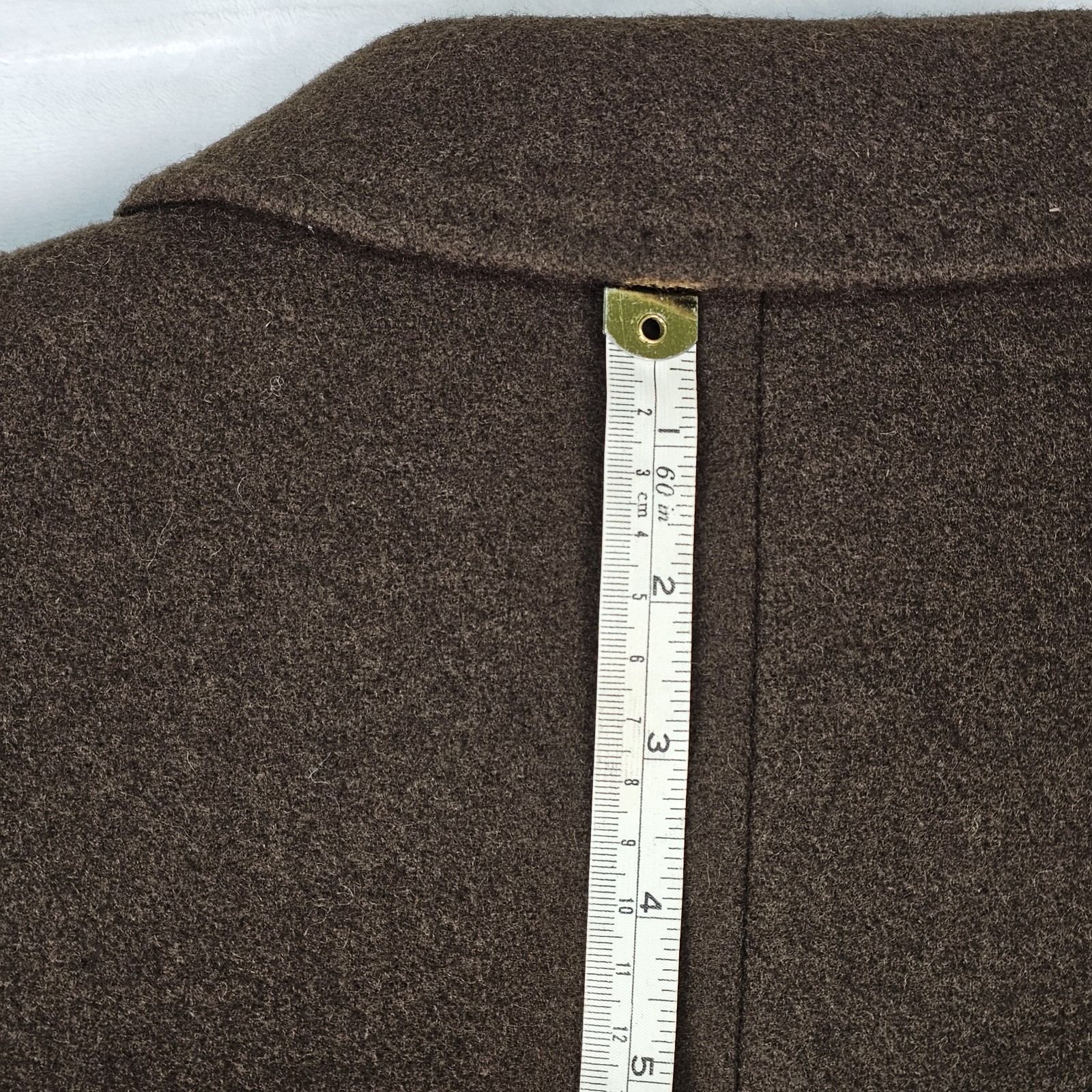 Vtg Double Breasted Wool Coat Men 40S Peak Lapel Flannel Olive Green Heavyweight