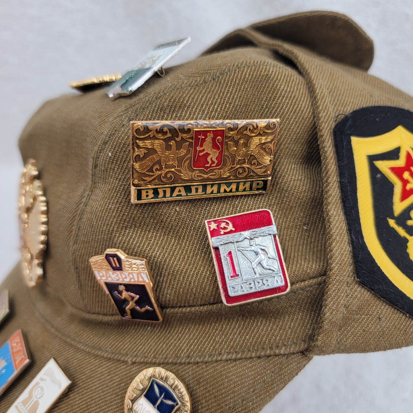 Soviet Army Pilotka Construction Battalion Afghanistan War Cockade Lenin Pins