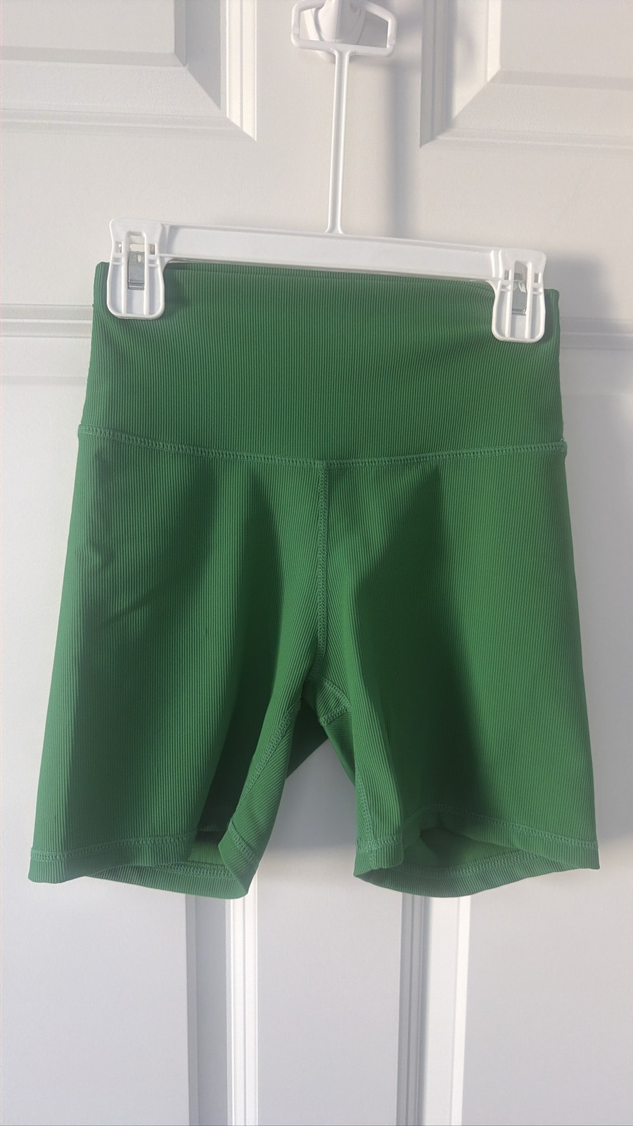 WILO The Label Green Ribbed High Waisted Biker Shorts Yoga Athletic