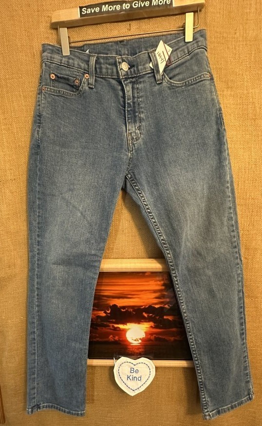Levi’s 511 stone-washed blue 30W 29L men’s blue denim jeans stretch flat zipper