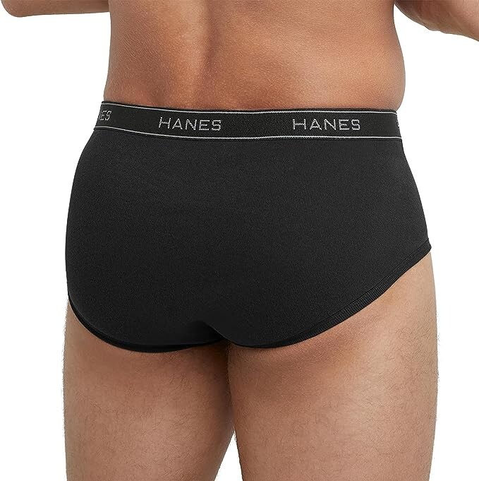 Hanes Brief 3 or 9 Pack Ultimate Men TAGLESS No Ride Up Comfort Flex Waist Black