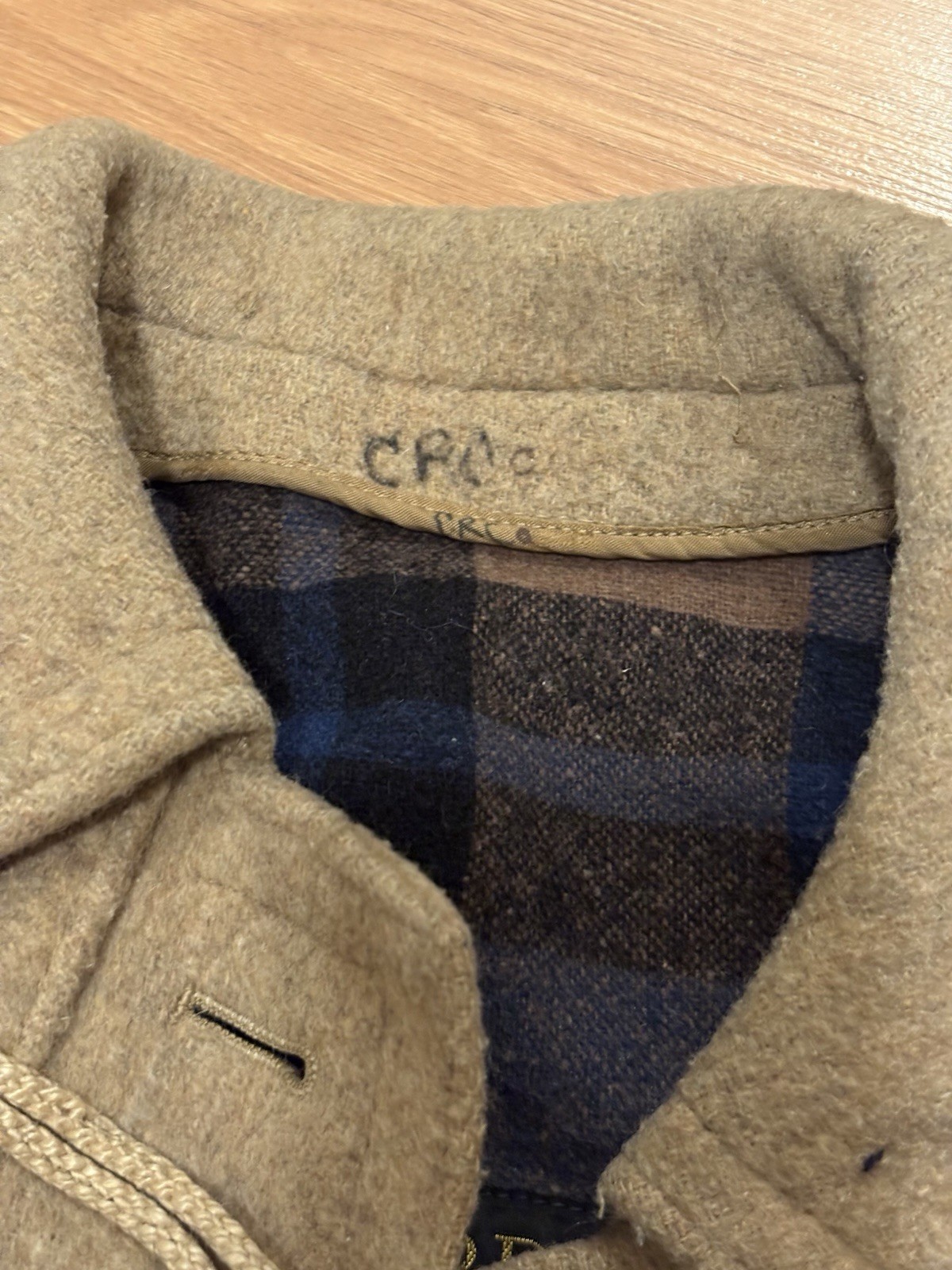 Vintage Lodenfrey Grey Wool Toggle Duffle Coat Plaid Lined West Germany Flaw