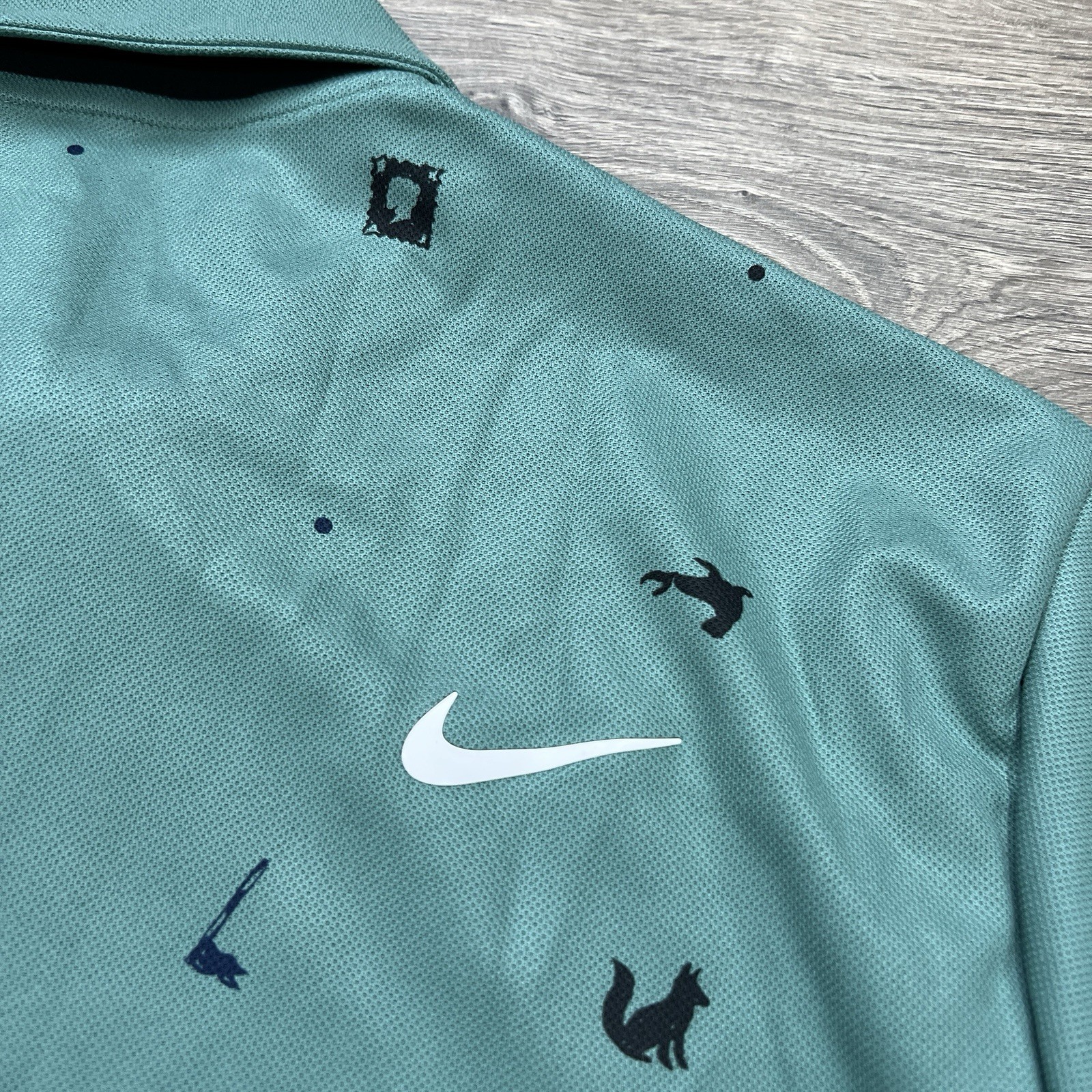 Nike Golf Polo Shirt Size 2XL Mens Dri Fit Tour Novelty Icon Print Short Sleeve