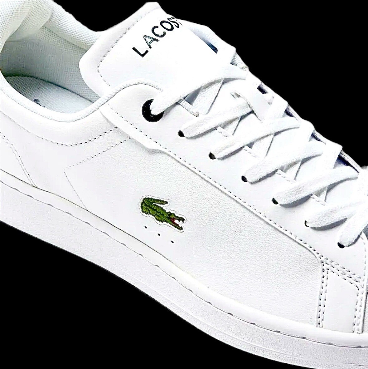 🐊LACOSTE Carnaby Pro BL23 1 SMA Men’s 9-1/2 Sneaker White Leather 745SMA0110042