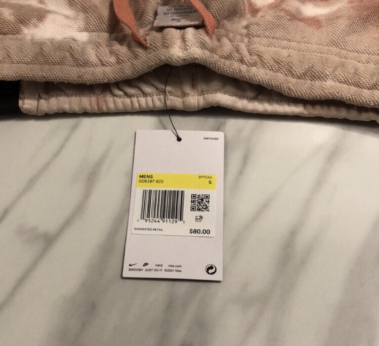 Nike Men’s Tie Dye Sweatpants (Pattern Varies) Pink Tan White $80 Small New