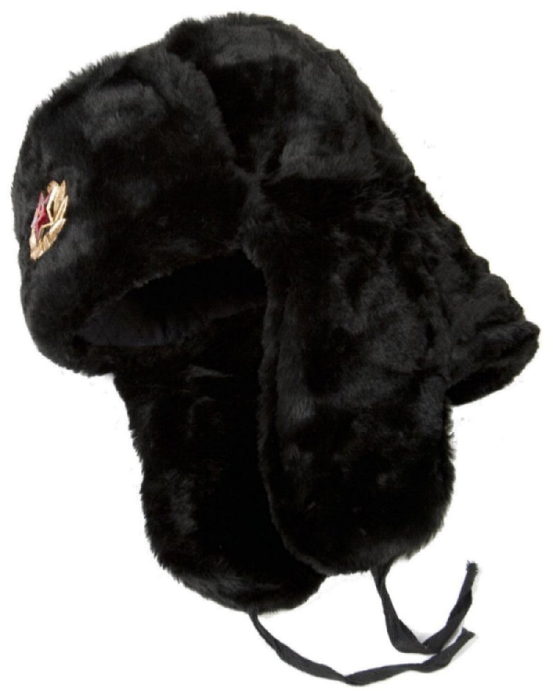 Authentic Russian Ushanka Military hat w/ SOVIET ARMY BADGE