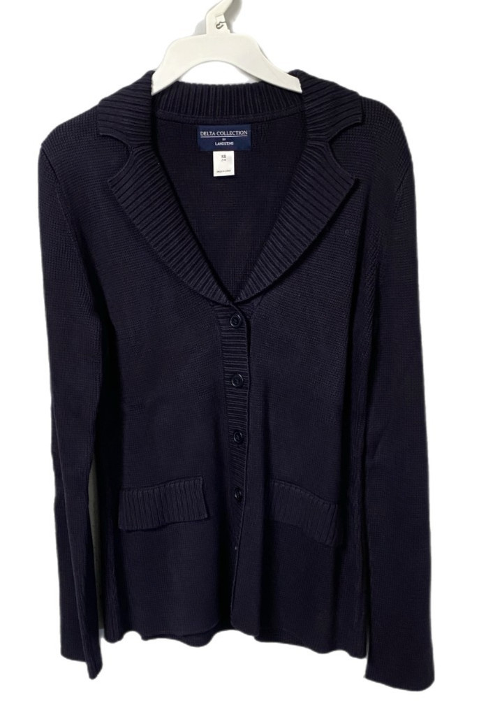 Lands End Delta Womens Button Up Navy Sweater XS, S, M, L, XL New, Ships Free