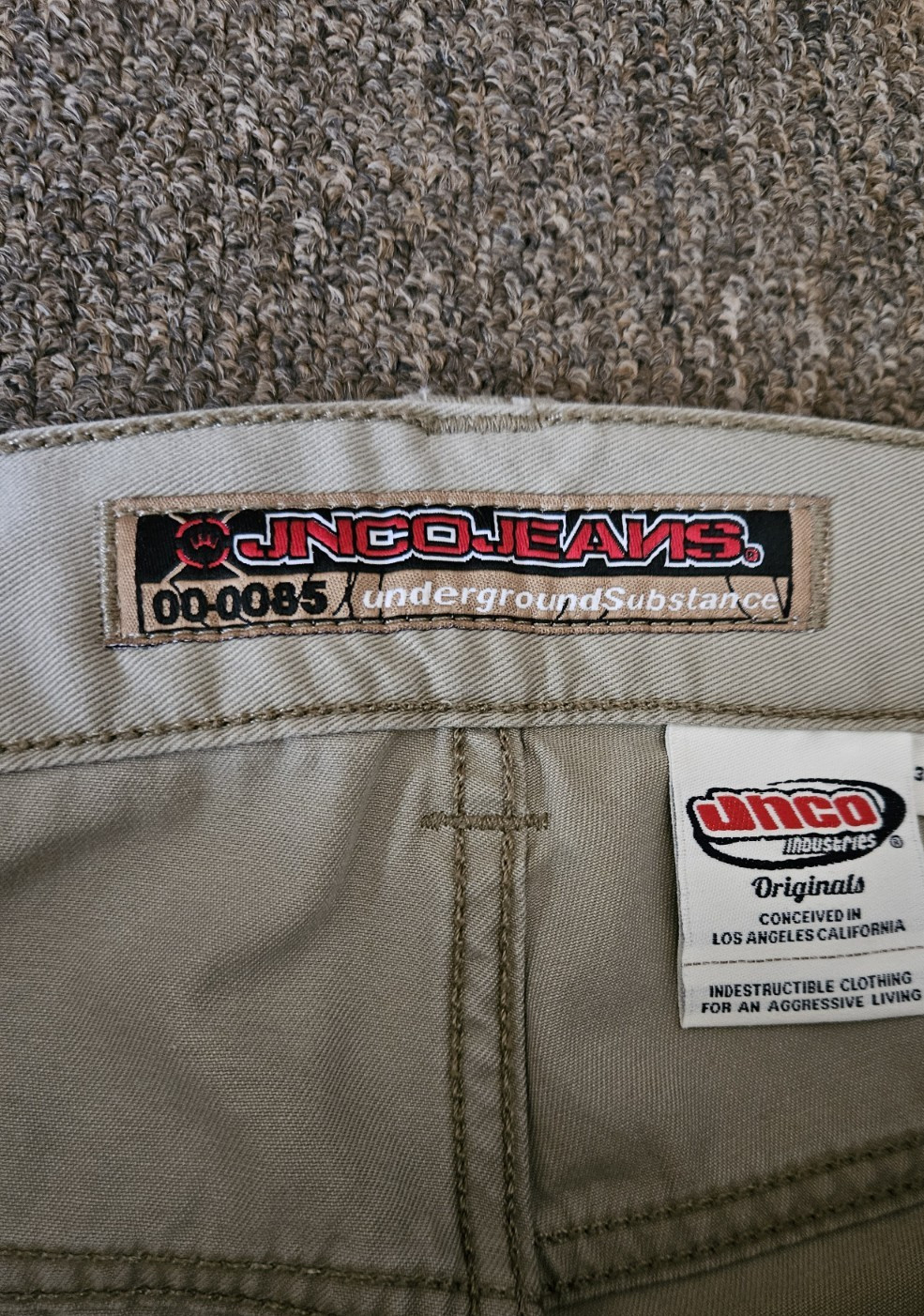JNCO Indicator Khaki Cargo Pants Chino NWT Mens 44×30