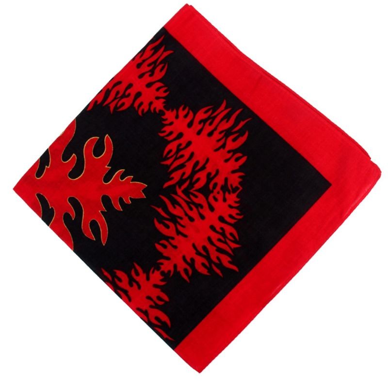 55x55cm Unisex Multifunction Square Bandana Hot Flames Burning Theme Print
