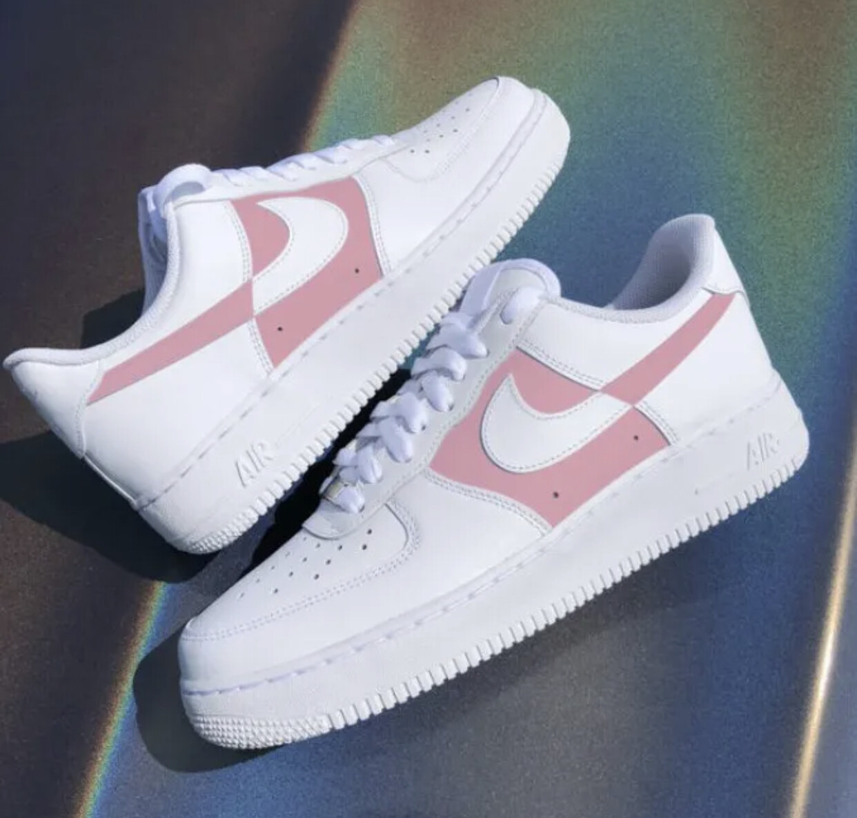 Nike Air Force 1 Low White Custom paint shoes (Pink)