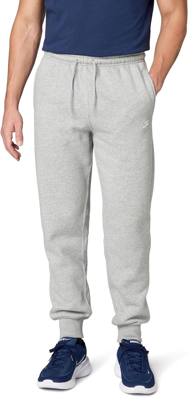 Nike Men’s Club Joggers – Dark Grey Heather/Light Smoke Grey/White – MED