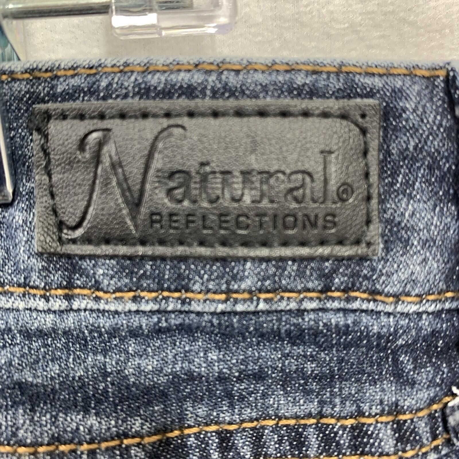 Natural Reflections Straight Leg Jeans Womens 16P Dark Wash Stretch Denim Petite