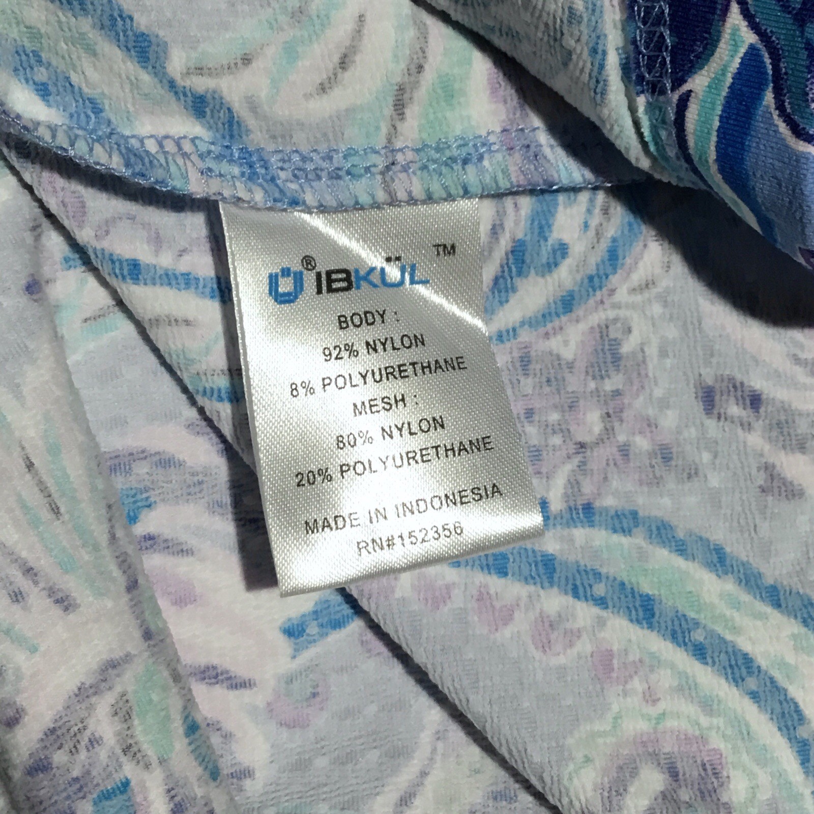 IBKUL Performance Floral Quarter Zip Top Women’s XL Blue Purple Long Sleeve