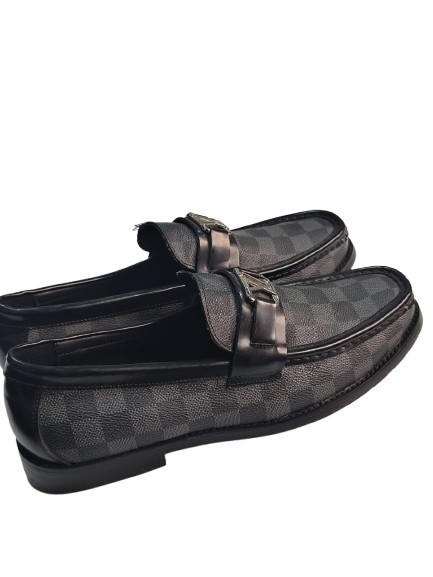 Louis Vuitton Damier Graphite LV Buckle Loafers Size 40 EU / 7 US Made in France